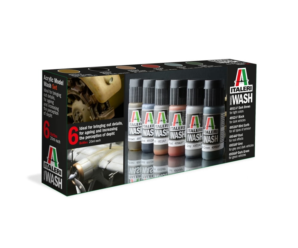 Italeri Acryl Farben Model Wash Set 6x20ml