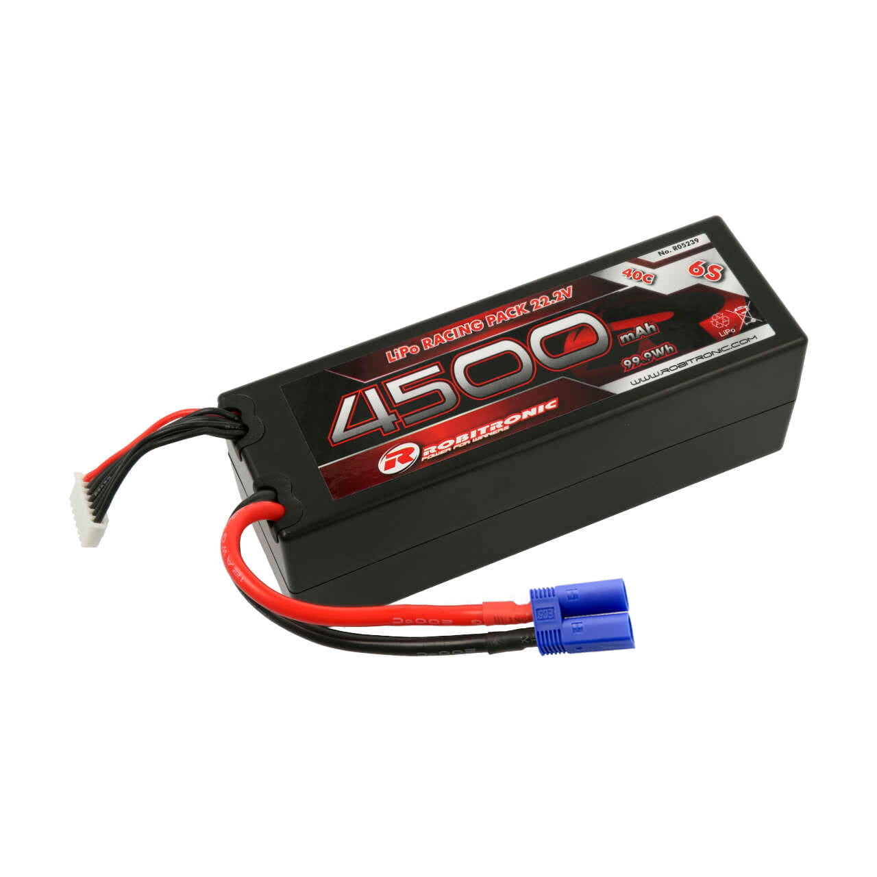 Robitronic LiPo Akku 22,2V 4500mAh 6S 40C EC5 Stecker Robitronic LiPo Akku 22,2V 4500mAh 6S 40C EC5 Stecker