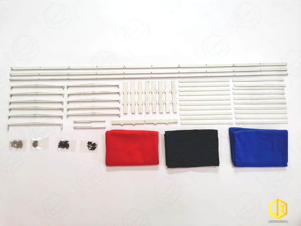 JXModel Plane Stoff rot mit Geruest aus Alu fuer Auflieger-Pritsche - RC-Zubehoer