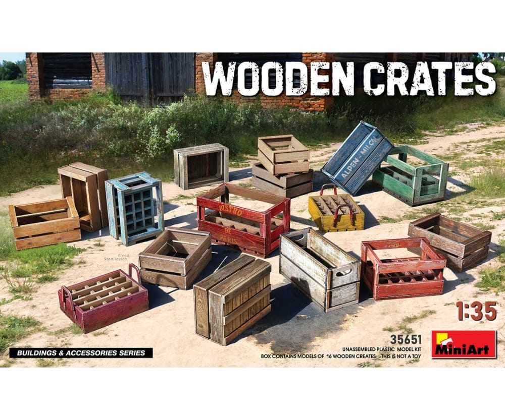 MiniArt 1_35 Holzkisten _16_ Getraenke_Lebensmitel Plastik Modellbau - RC-Zubehoer