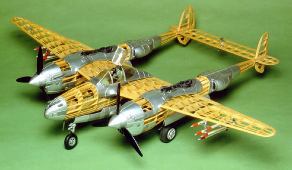 Guillow's  Standmodell P-38 Lockheed Lightning 1_16 Balsabausatz - RC-Zubehoer