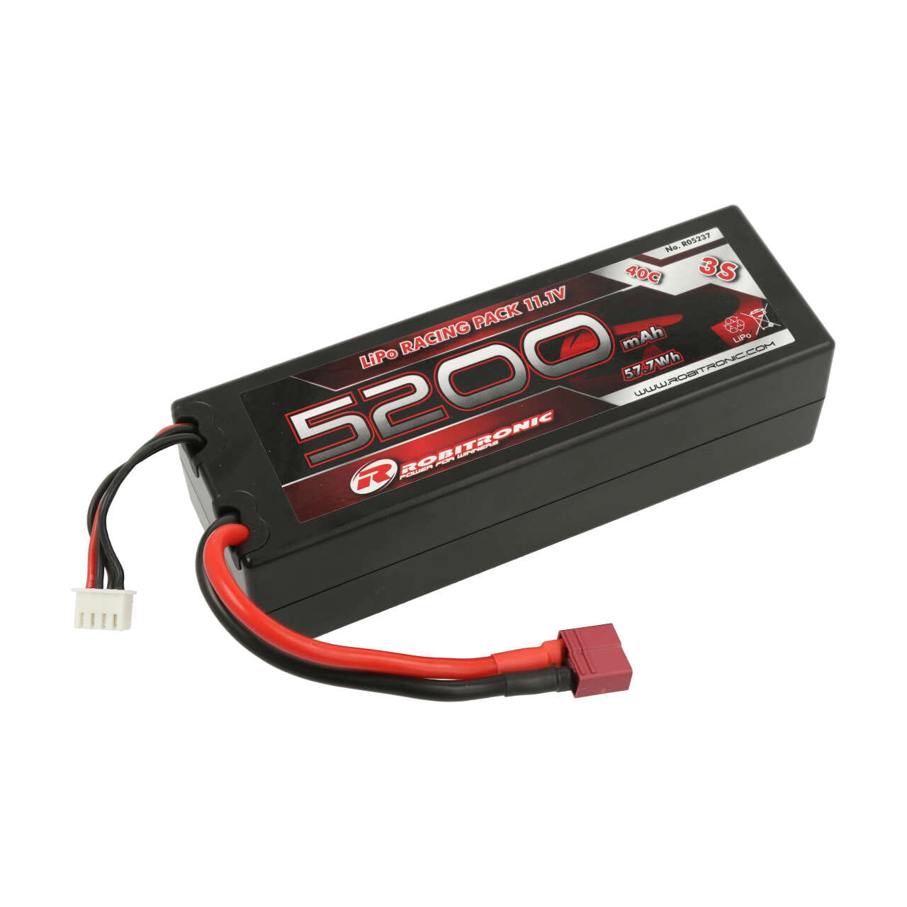 Robitronic LiPo Akku 11,1V 5200mAh 3S 40C T-Stecker