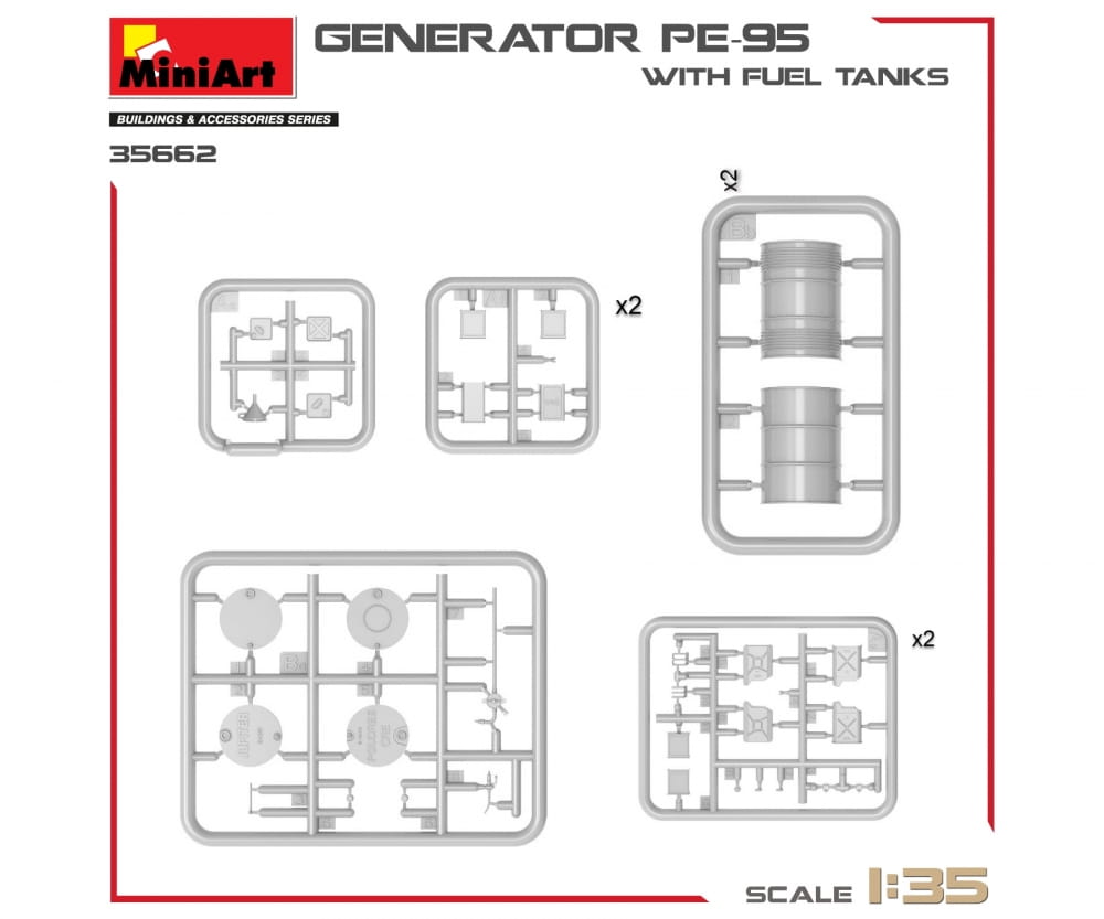 MiniArt 1_ 35 Stromgenerator PE-95 m. Kanistern Plastik Modellbausatz - RC-Zubehoer