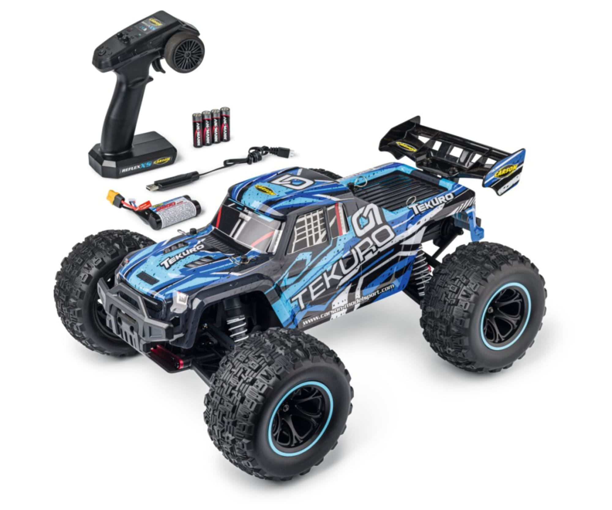 Carson 1_10 RC XS Tekuro 100% RTR grau_blau - ferngesteuertes RC Modell