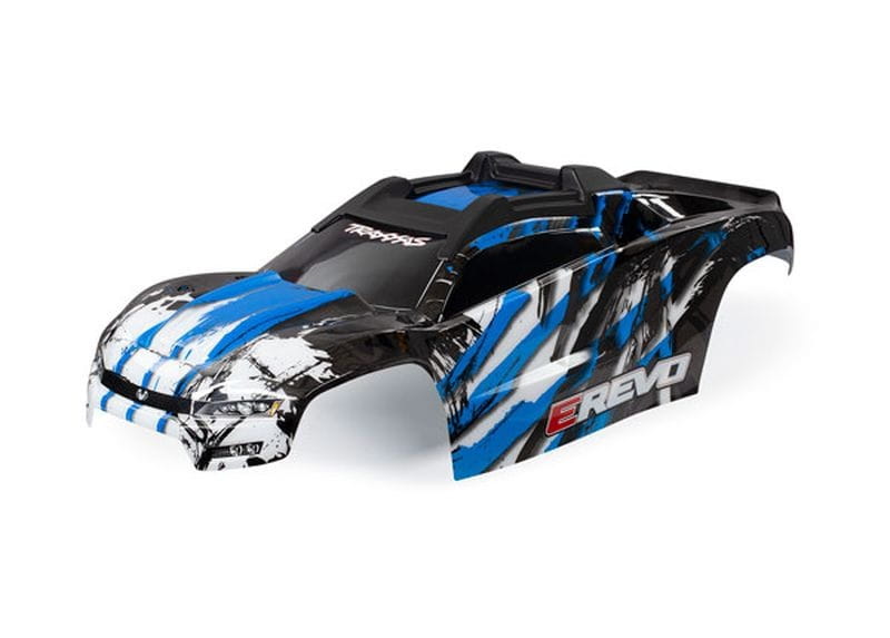 Traxxas Karosserie E-Revo blau mit Aufkleber