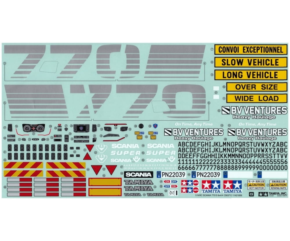 Tamiya Aufkleber Scania 770S 56371 - RC-Zubehoer