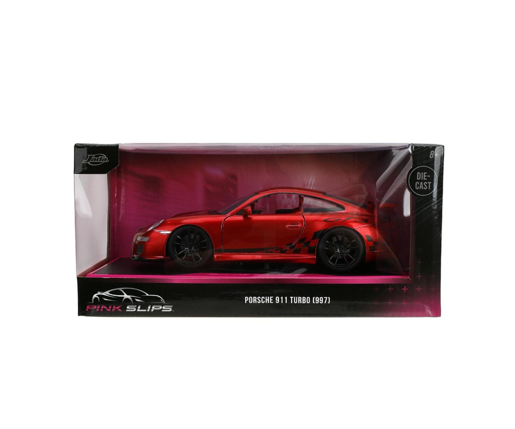 JADA 35898 PORSCHE 911 (997) GT3 PRIMER CANDY RED PINK JADA 35898 PORSCHE 911 (997) GT3 PRIMER CANDY RED PINK
