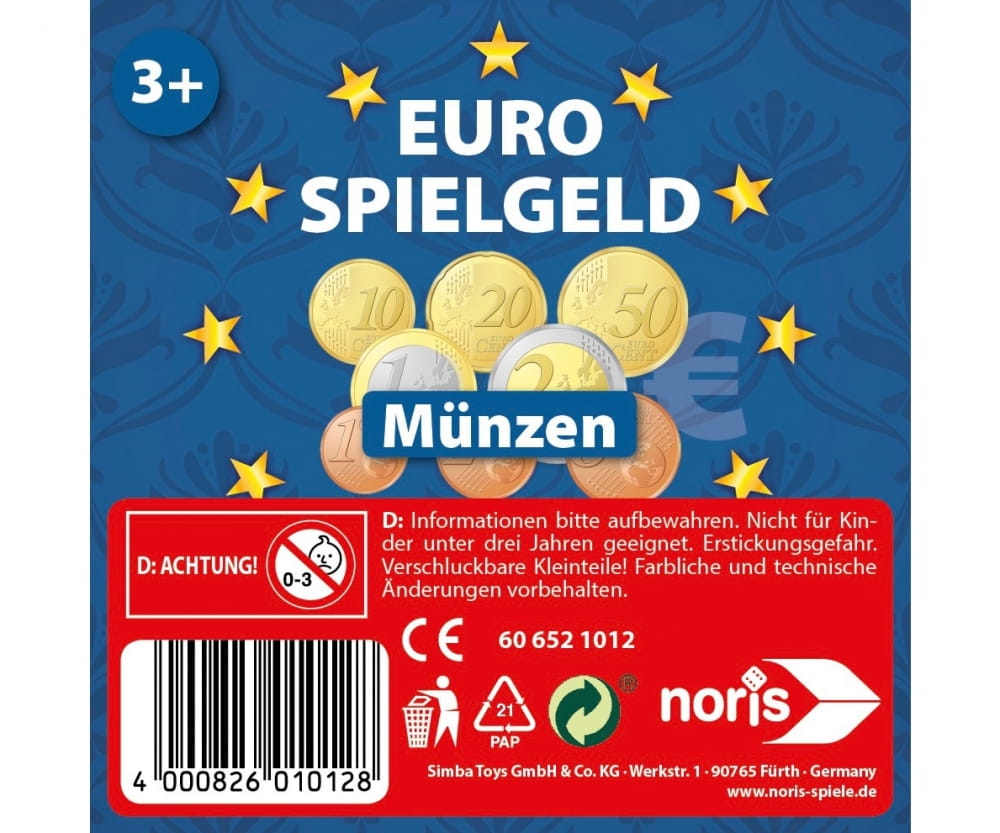 Noris Euro Spiel Geld Münzen