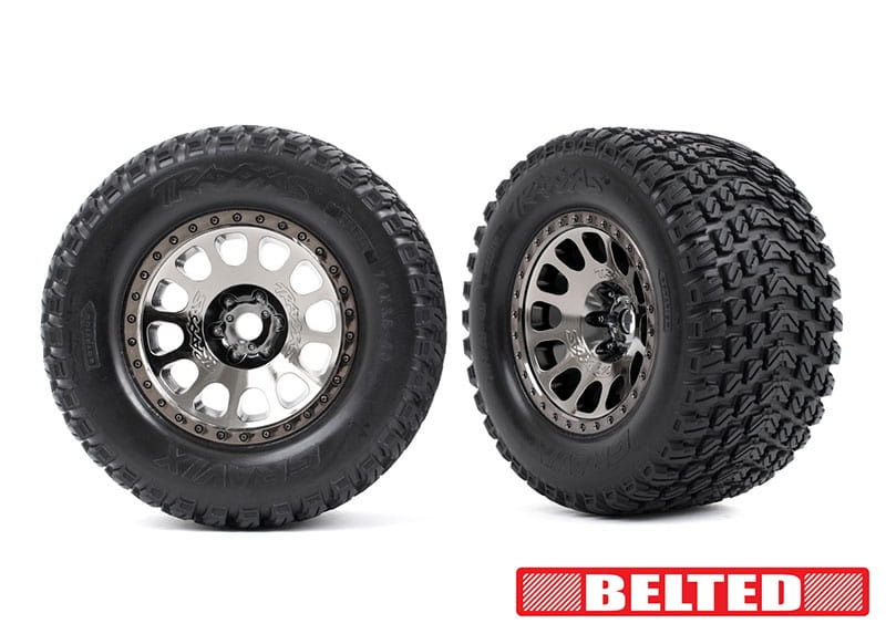Traxxas Gravix Belted Reifen auf XRT Felge schwarz-chrom 24mm _2_ - RC-Zubehoer