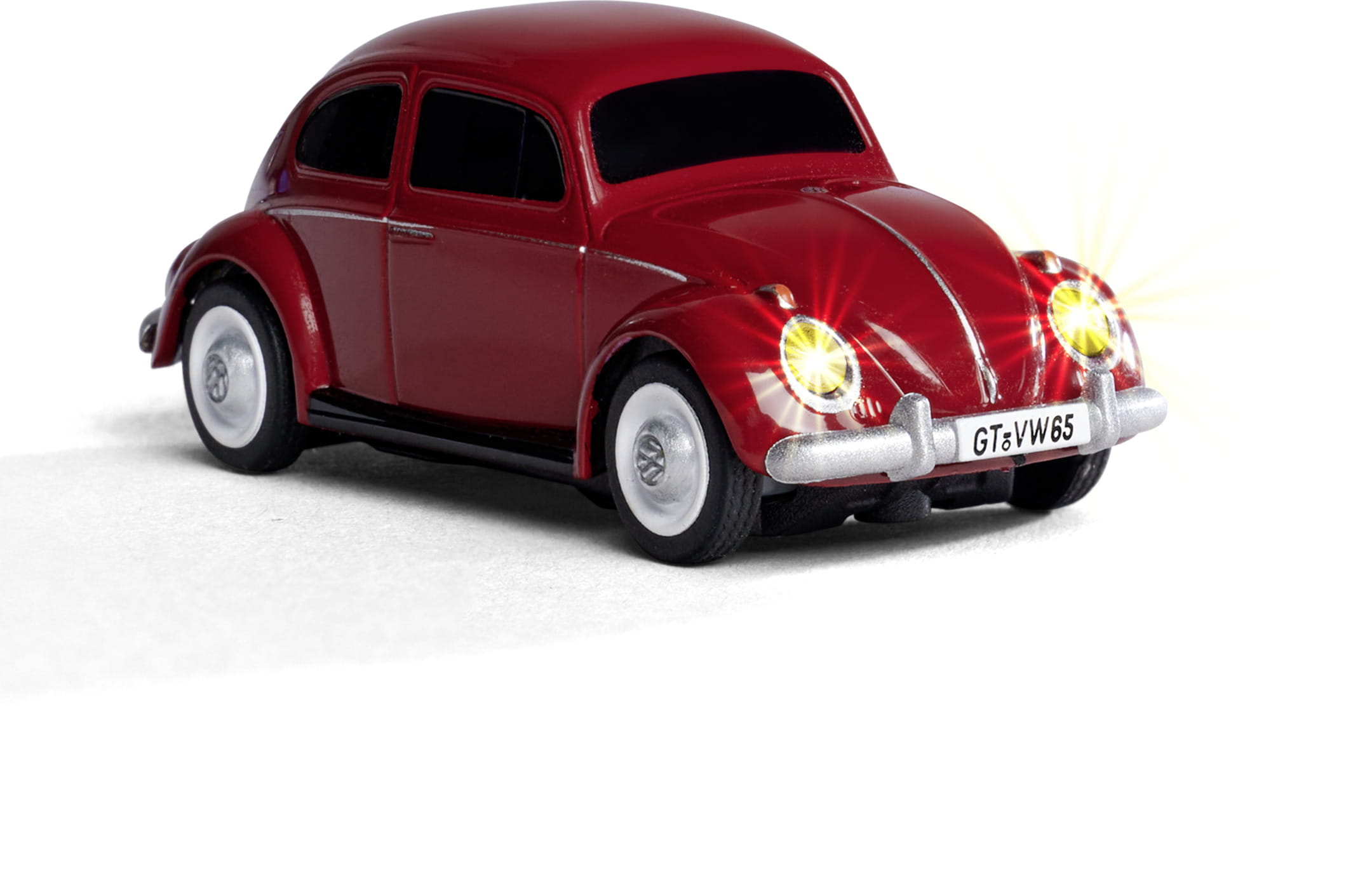 Carson Volkswagen VW Kaefer RC Auto 1_87 H0 in Rot mit LED-Beleuchtung vorne und hinten_ 2_4 GHz Fern