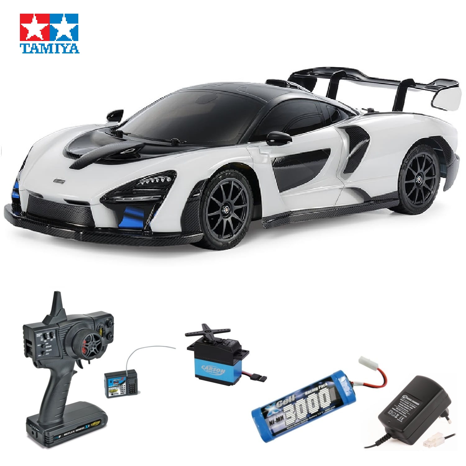 Tamiya RC Car McLaren Senna TT-02 Bausatz 1:10 Komplett Set