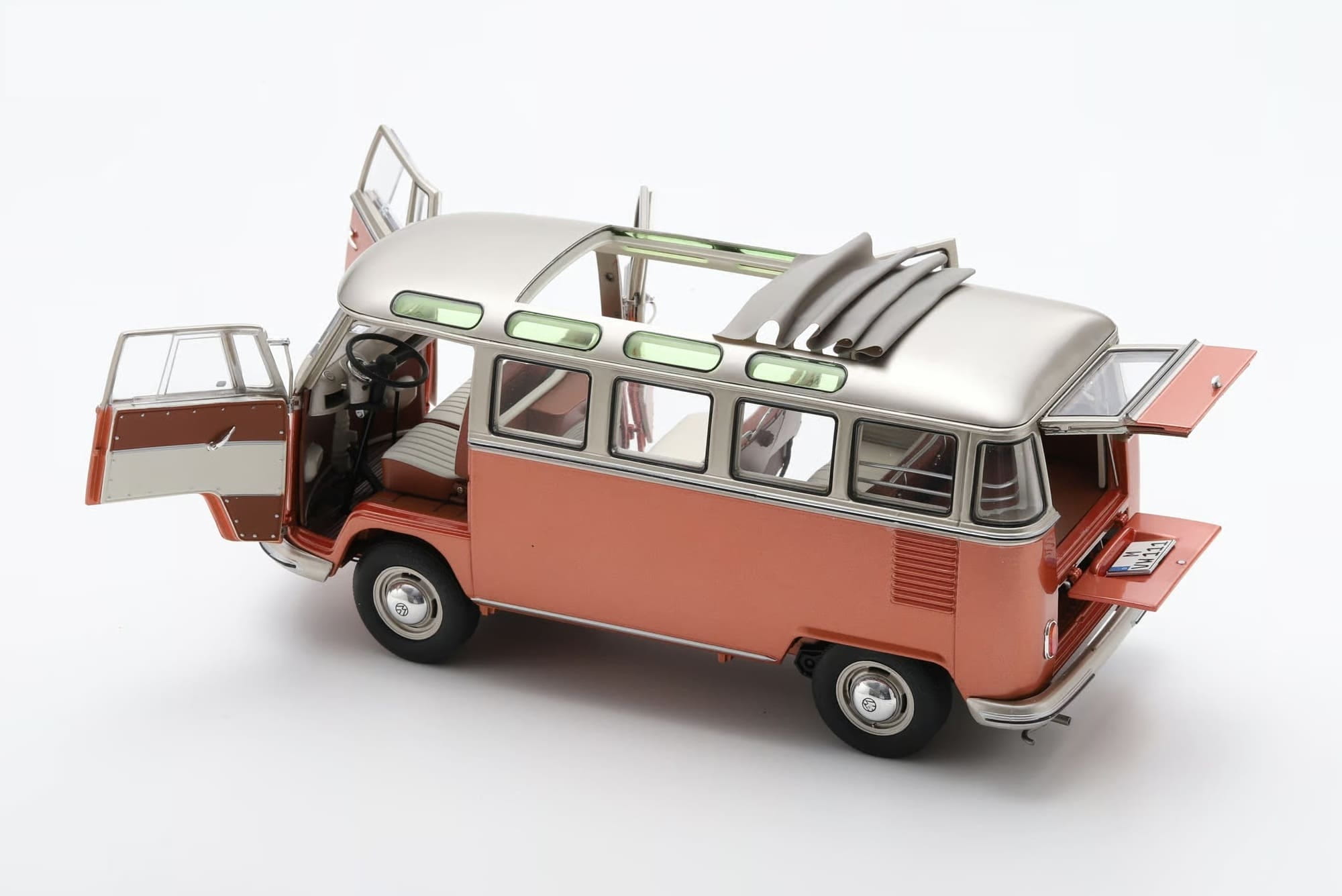 Schuco VW T1 Samba 1962 Orange_Metallgrau 1_18 Sammlermodell