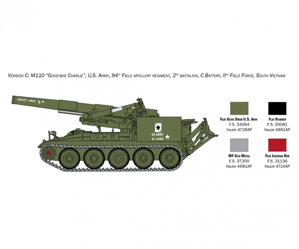 U.S. Army M110 howitzer 8 inch (203mm) M110 self propelled howitzer AFV Club 351 U.S. Army M110 howitzer 8 inch (203mm) M110 self propelled howitzer AFV Club 351