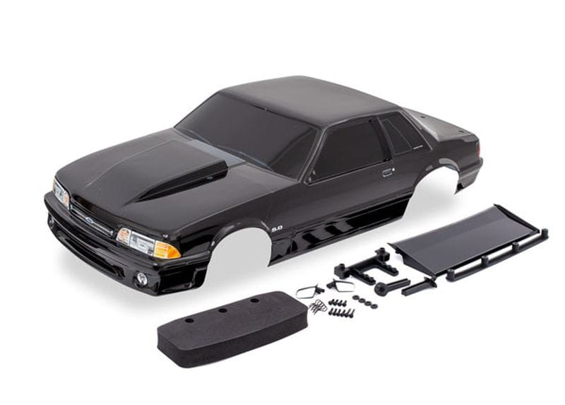 Traxxas Karosserie Ford Mustang Fox Body schwarz lackiert komplett - RC-Zubehoer