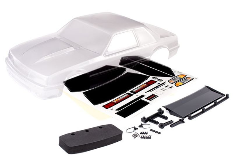 Traxxas Karosserie Ford Mustang Fox Body (unlackiert) + Aufkleberbogen