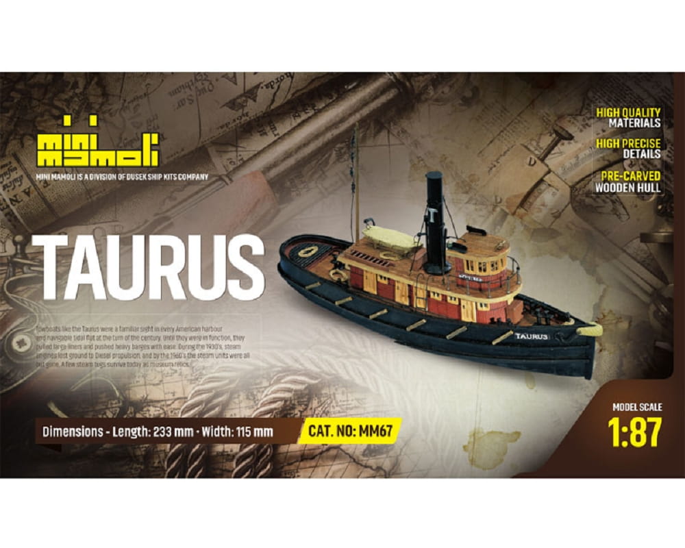 Mini Mamoli Taurus Dampfer 1:87 Holz Bausatz
