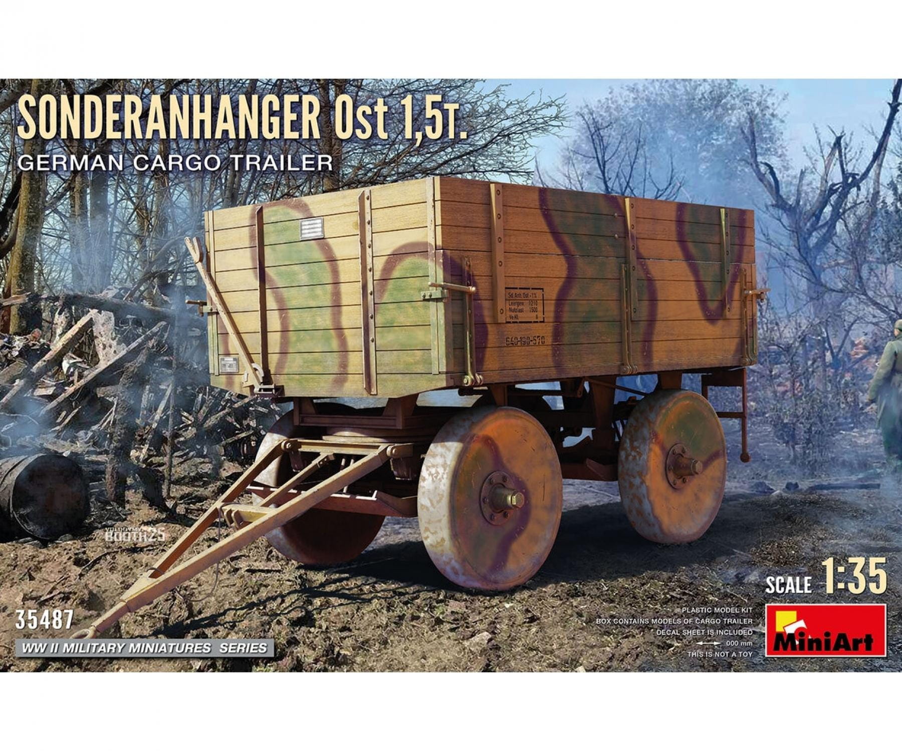 MiniArt 1_35 Dt. Sonderanhaenger Ost 1_5t Plastikmodellbausatz MiniArt 1_35 Dt. Sonderanhaenger Ost 1_5t Modellbausatz