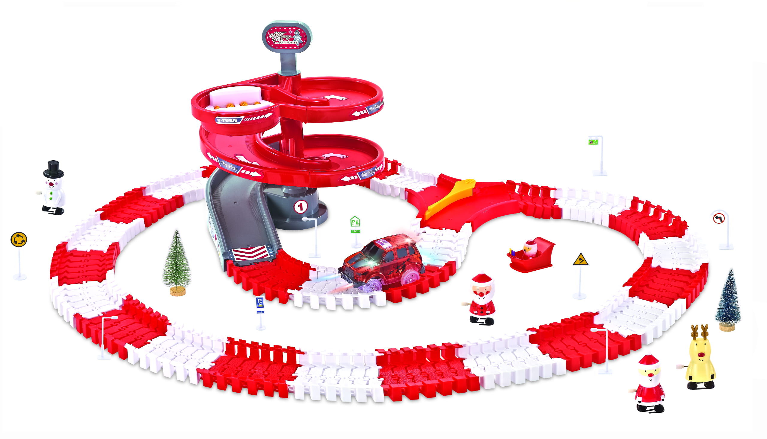 Amewi Magic Traxx Weihnachts Strecke 168-teilig mit LED-Fahrzeug