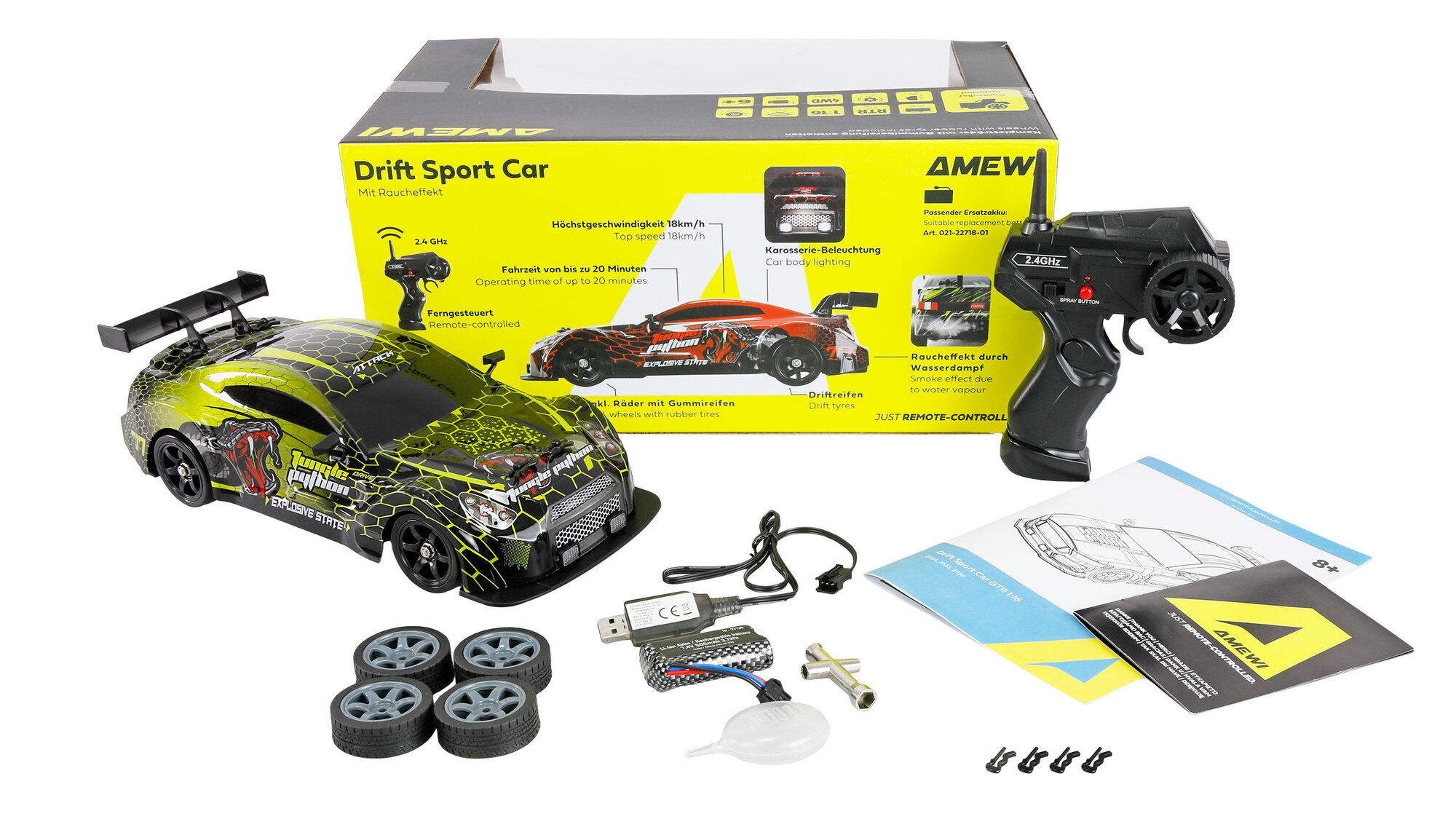 Amewi Drift Sport Car GTR 4WD 1_16 RTR gelb RC Fahrzeug - Art_-Nr. 21135