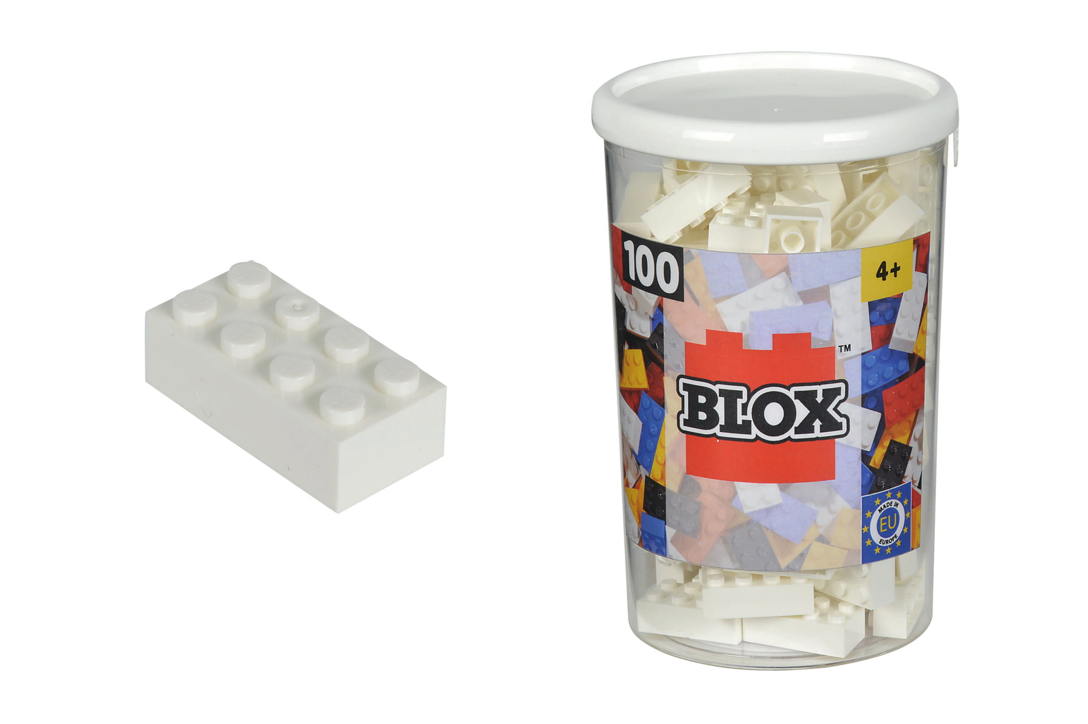 Simba Toys Bausteine Blox 100 weiße 8er Steine in Dose