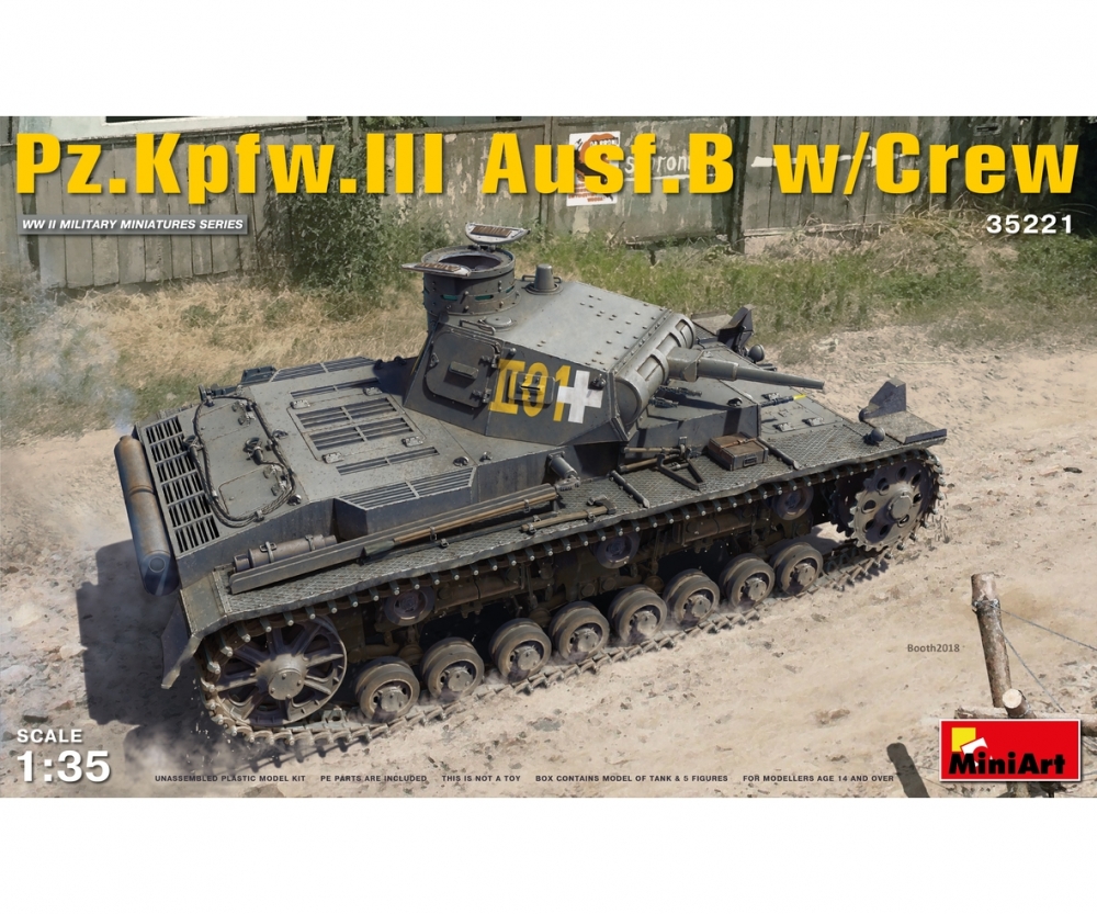 MiniArt 1:35 Dt. Pz.Kpfw.III Ausf.B m. Crew (5) Plastik Modellbau