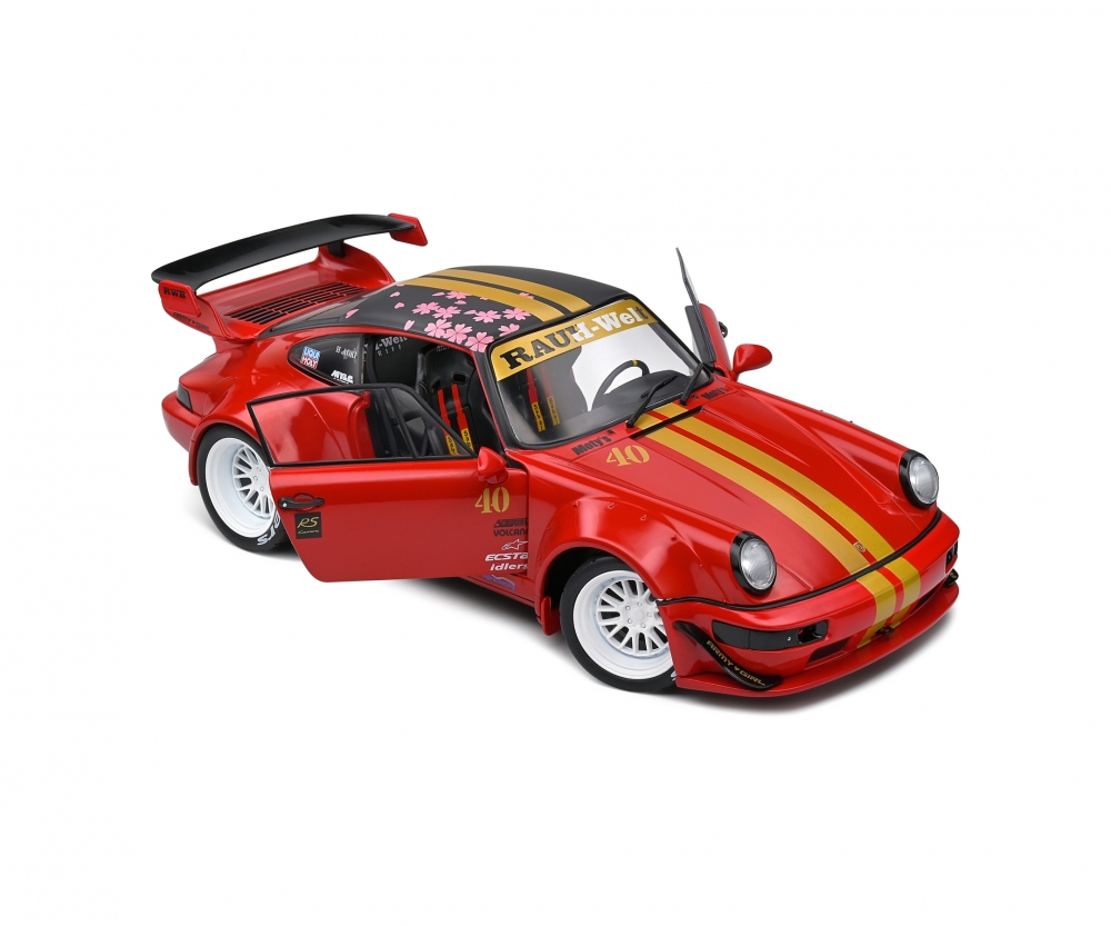 Solido RWB 964 Red Sakura Rot Standmodellauto im Massstab 1_18