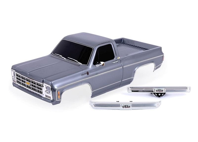 Traxxas Karosserie Chevrolet K10 Truck 1979 silber mit Anbauteile - RC-Zubehoer