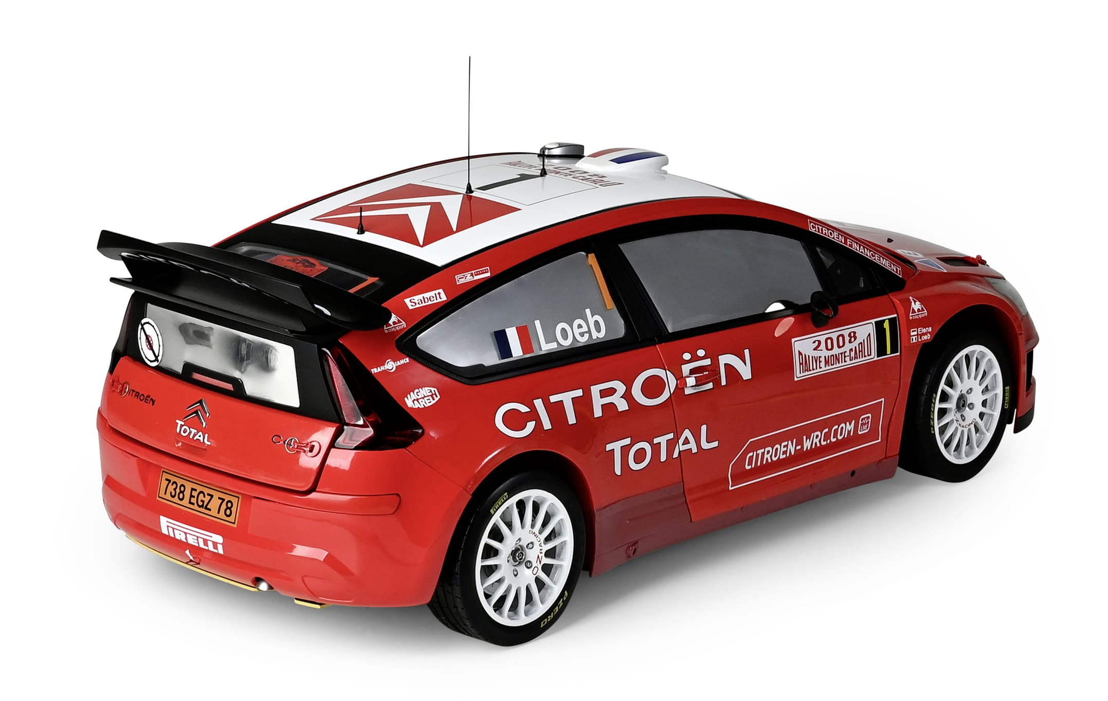 Modellbausatz Citroen C4 WRC 1_8 Rallye Monte Carlo 2008 mit beweglichen Teilen und Soundfunktion