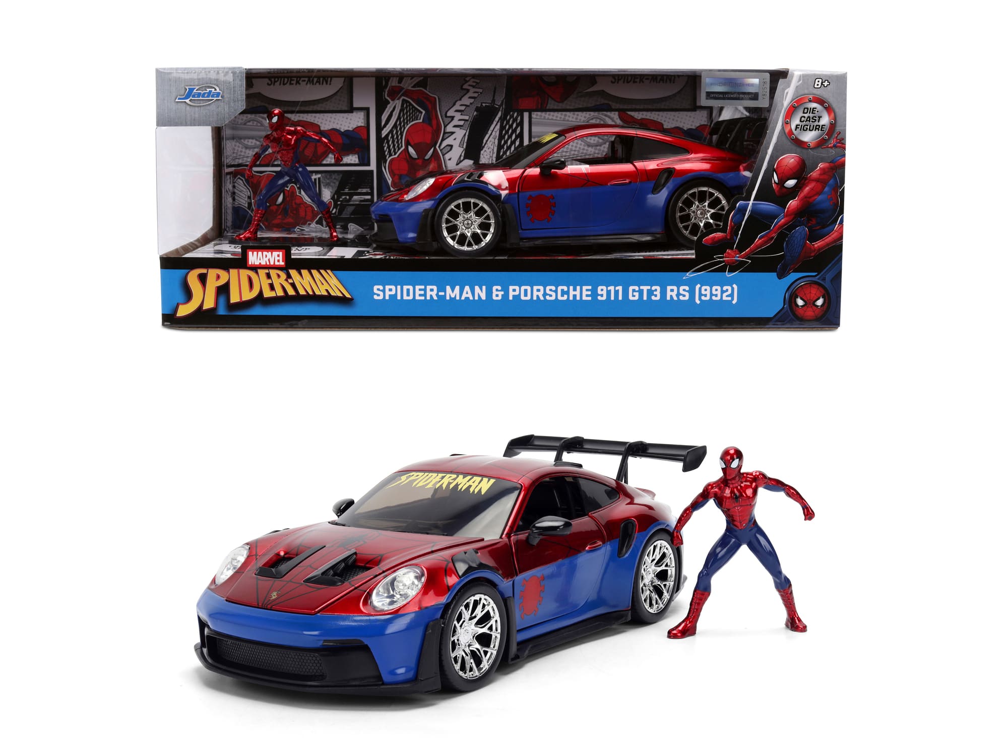 Jada Toys Marvel Spider-Man Porsche 911 GT3 RS 992 1_24 mit Figur