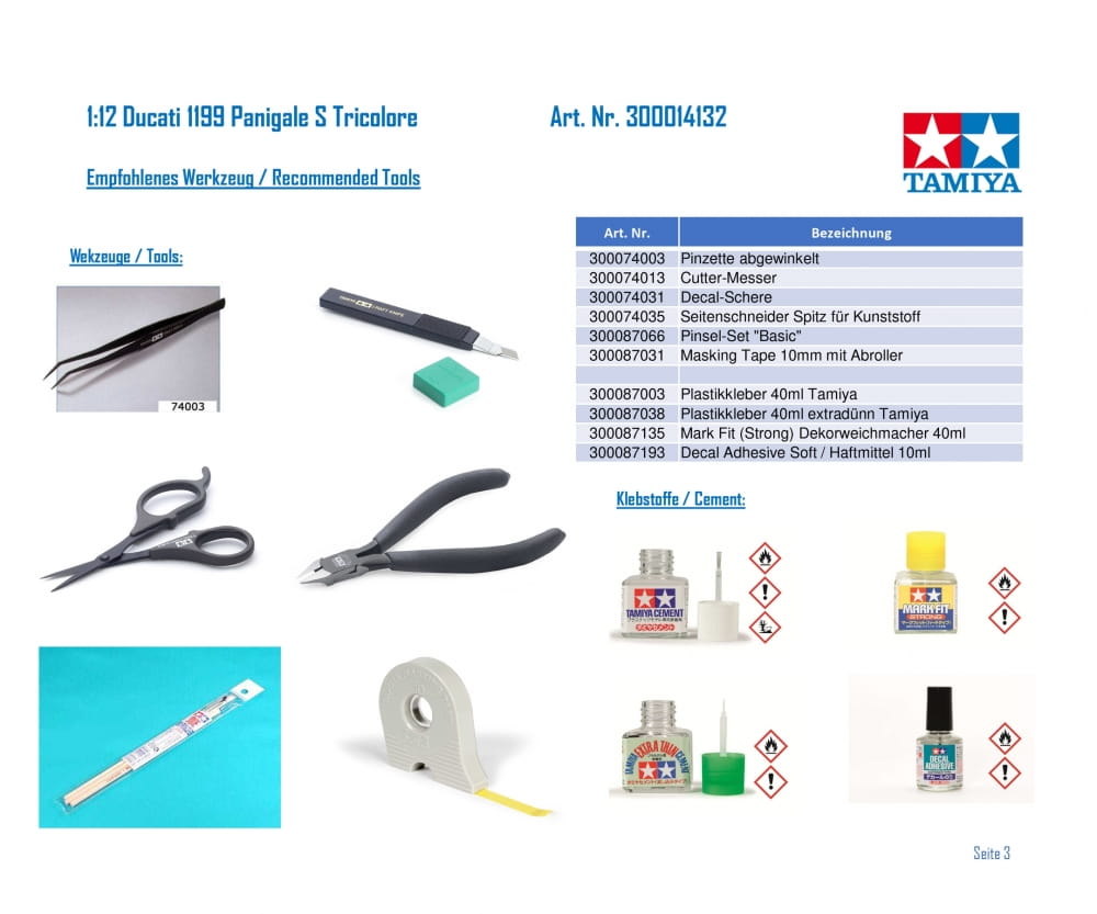 Tamiya 1:12 Ducati 1199 Panigale S Tricolore Tamiya 1:12 Ducati 1199 Panigale S Tricolore