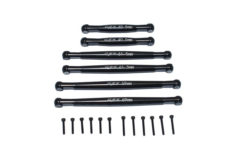 GPM Alu Aufhaengungs-Links schwarz _6 Stk._ fuer Axial SCX24 - RC-Zubehoer