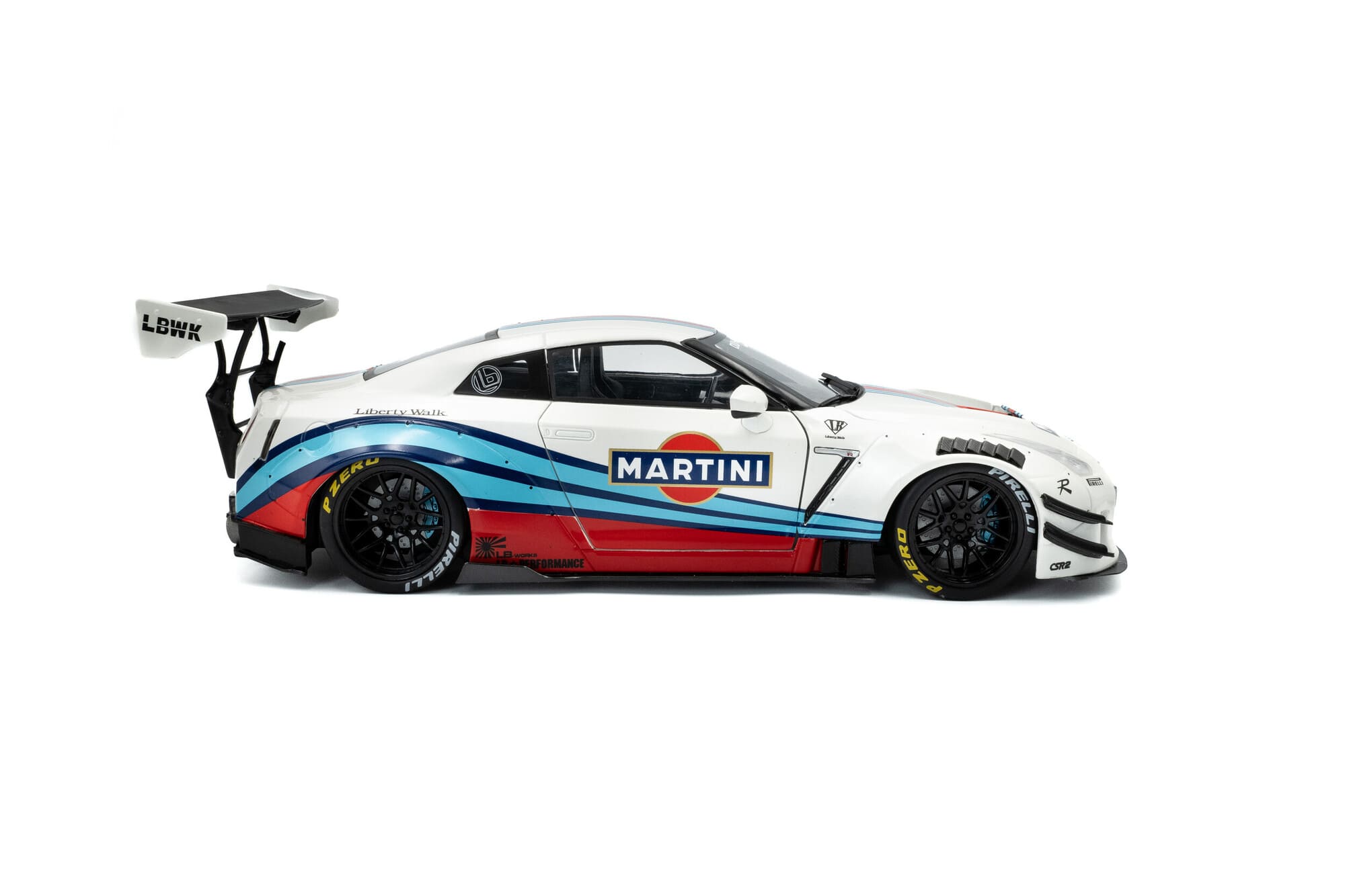 Solido Nissan GT-R R35 Liberty Walk Martini 1_18 Standmodell