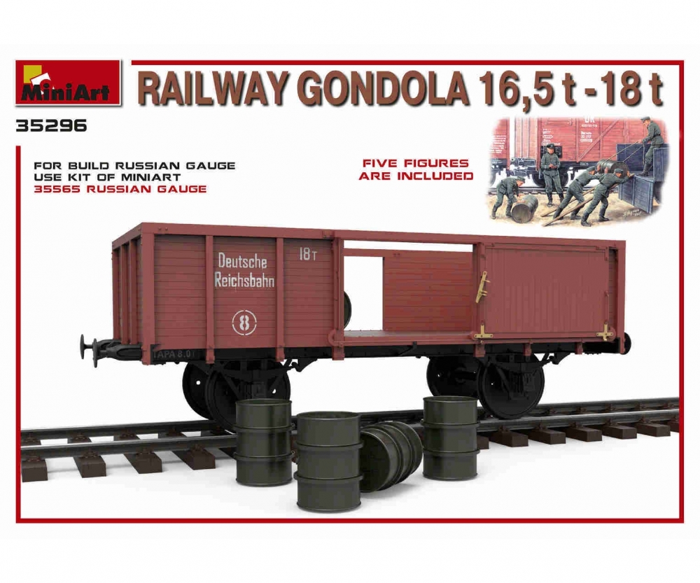 Plastikmodellbau von Miniart 1-35 eisenbahn waggon 16 5 18to 5