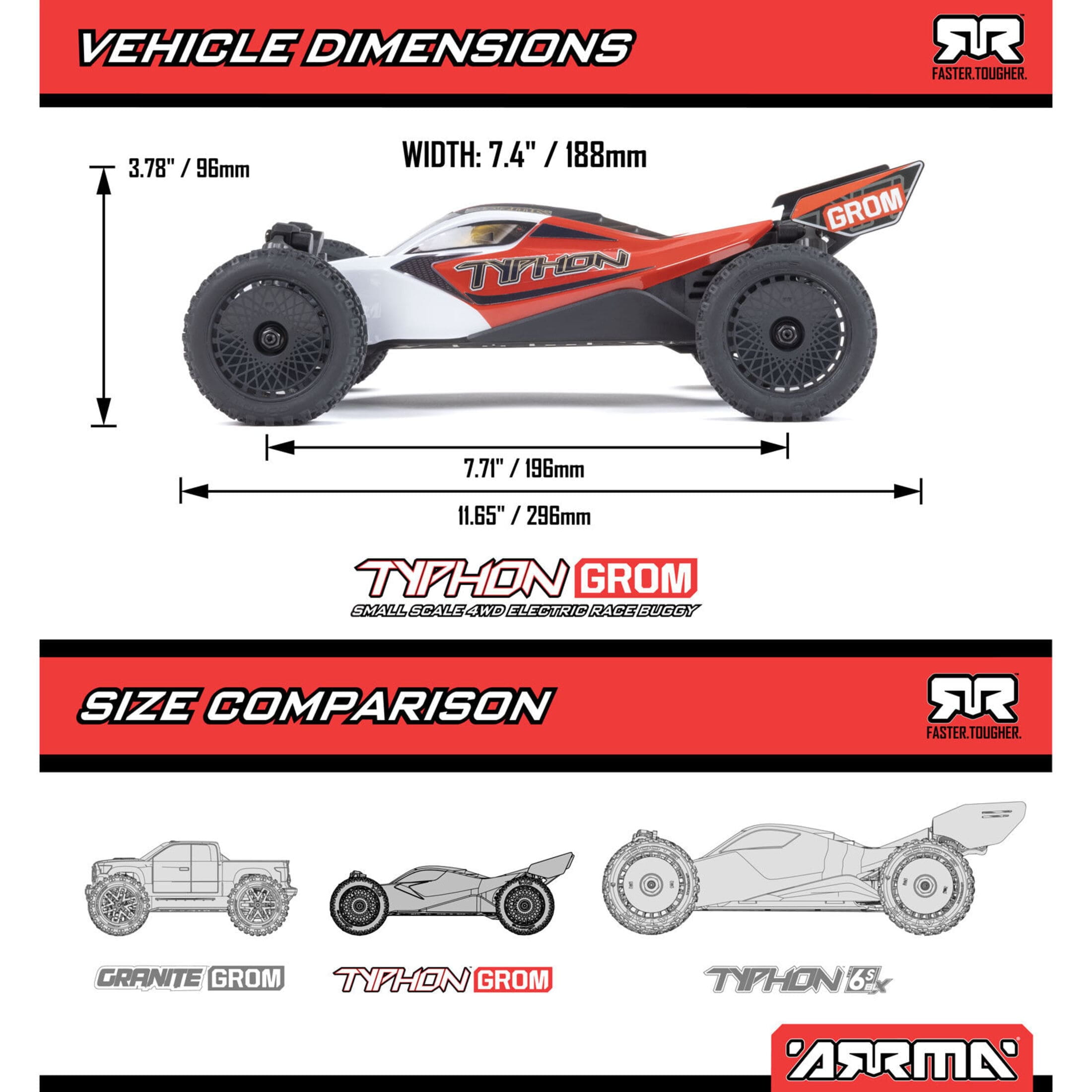 ARRMA RC Buggy Typhon Grom Mega arrma typhon grom mega