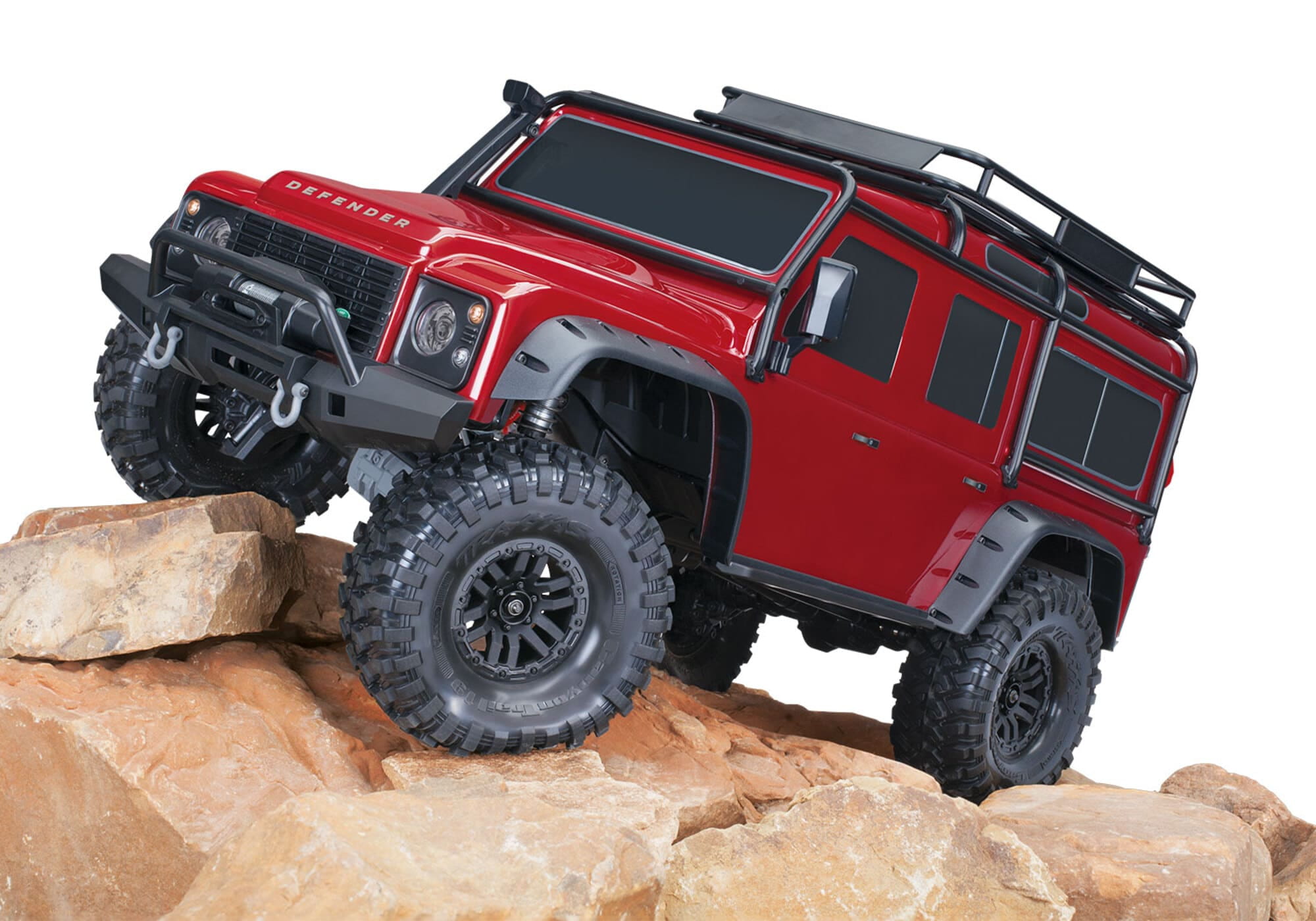 traxxas trx-4 lr defender 1 10 crawler rtr rot TRAXXAS TRX-4 LR Defender 1_10 Crawler RTR rot mit Portalachsen und T-Lock Sperrdifferentialen