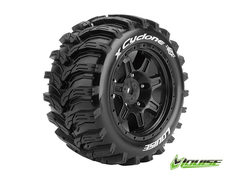 Louise X-Cyclone Sport Reifen für Traxxas X-Maxx mit Felge Schwarz 24mm