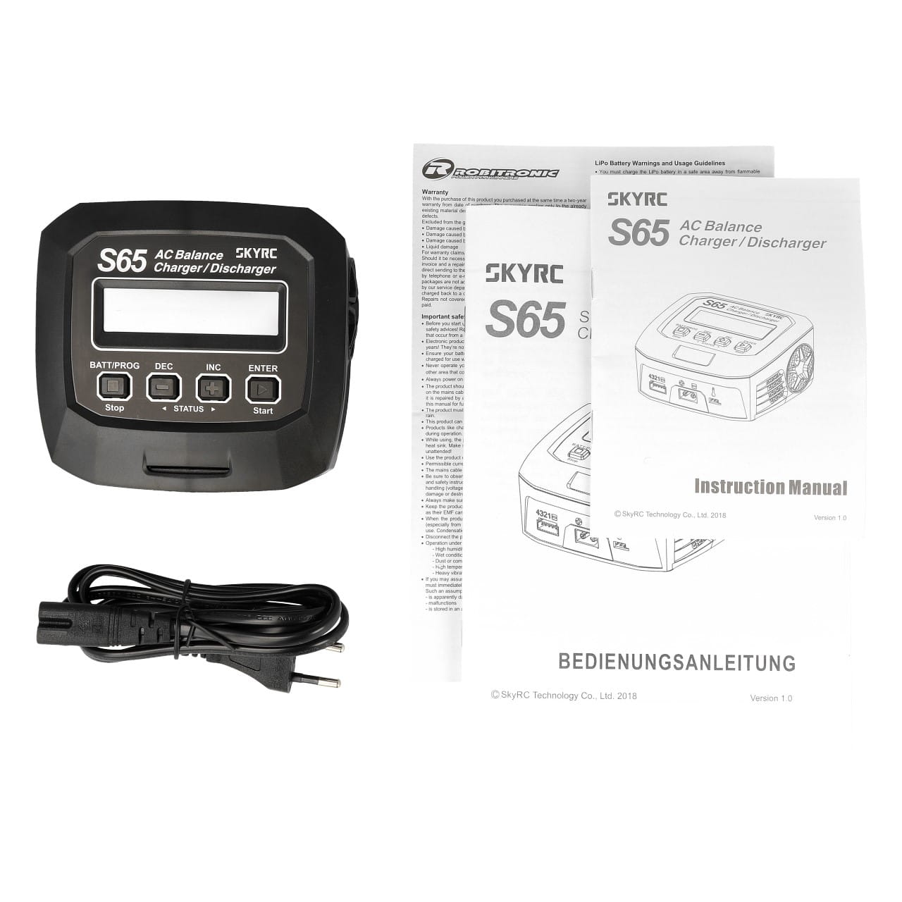 SkyRC S65 AC Ladegerät LiPo 2-4s 6A 65W Entladen 2A 10W SkyRC S65 AC Ladegerät LiPo 2-4s 6A 65W Entladen 2A 10W