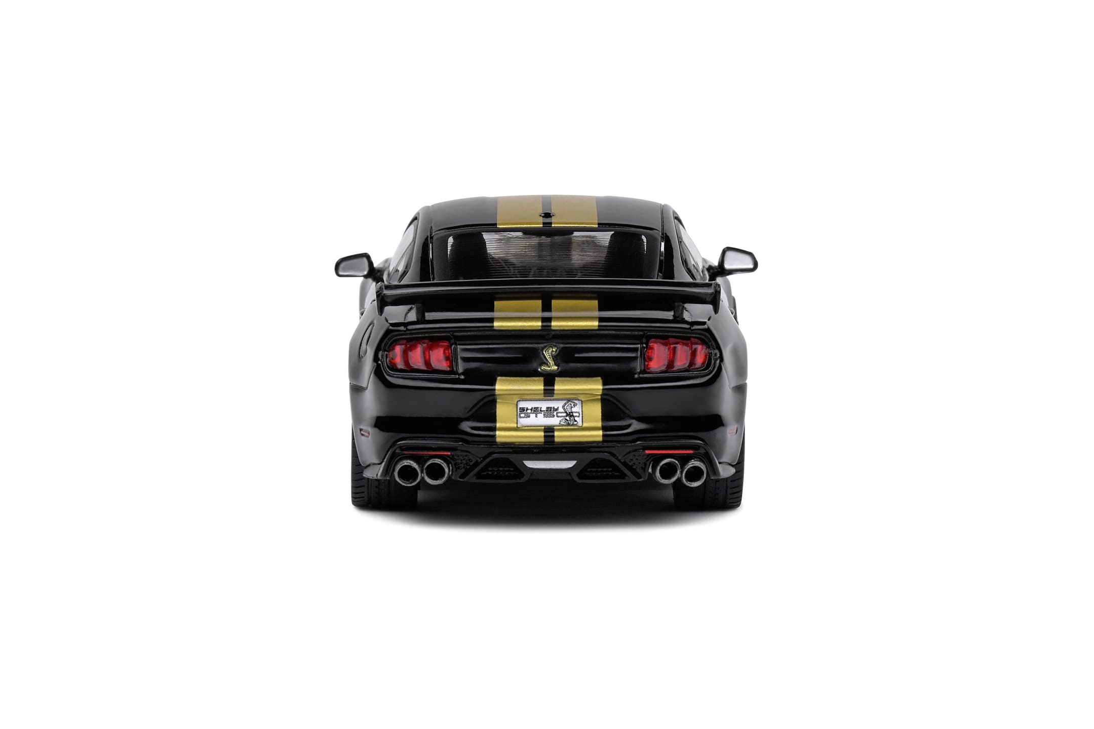 Solido 1_43 Shelby Mustang GT500 2020 Modellauto in Schwarz mit Goldstreifen_ Detailgetreu
