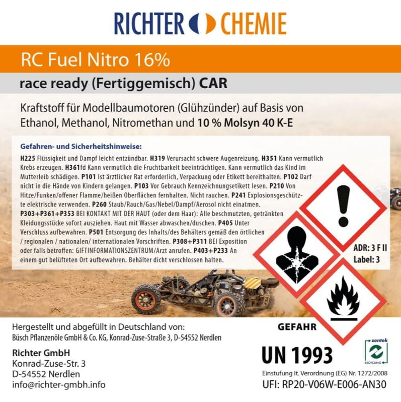 RC Modellbau Bio Car Verbrenner Kraftstoff 2l richter bio kraftstoff car 2l