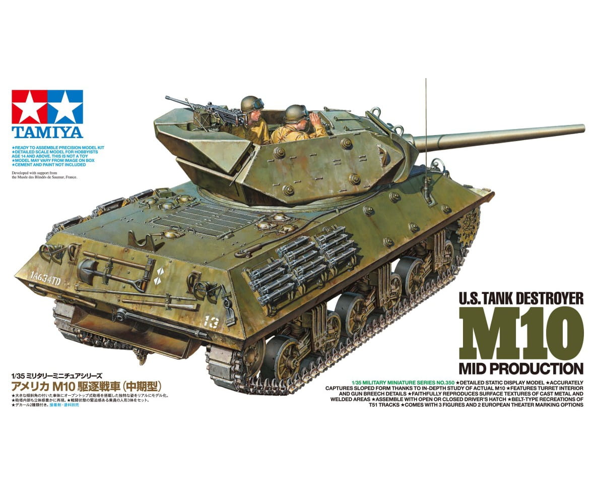 Tamiya US Panzerjäger M10 (3) Mittl. Prod. 1:35 Plastik Modellbau Militär Bausatz