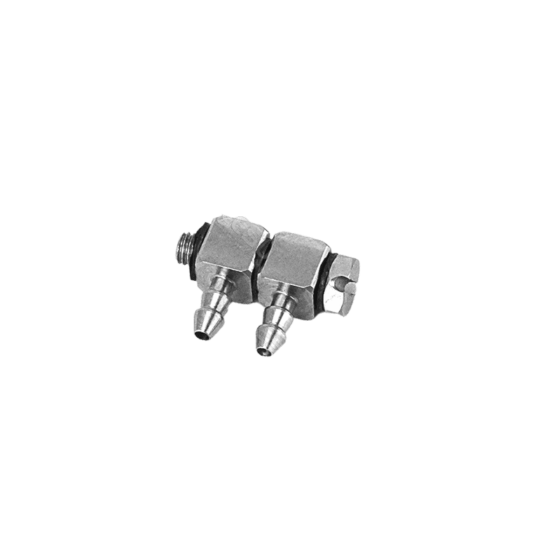 Lesu Hydraulik Doppel-Nippel Winkel M3 fuer 3_2mm Schlauch - RC-Zubehoer