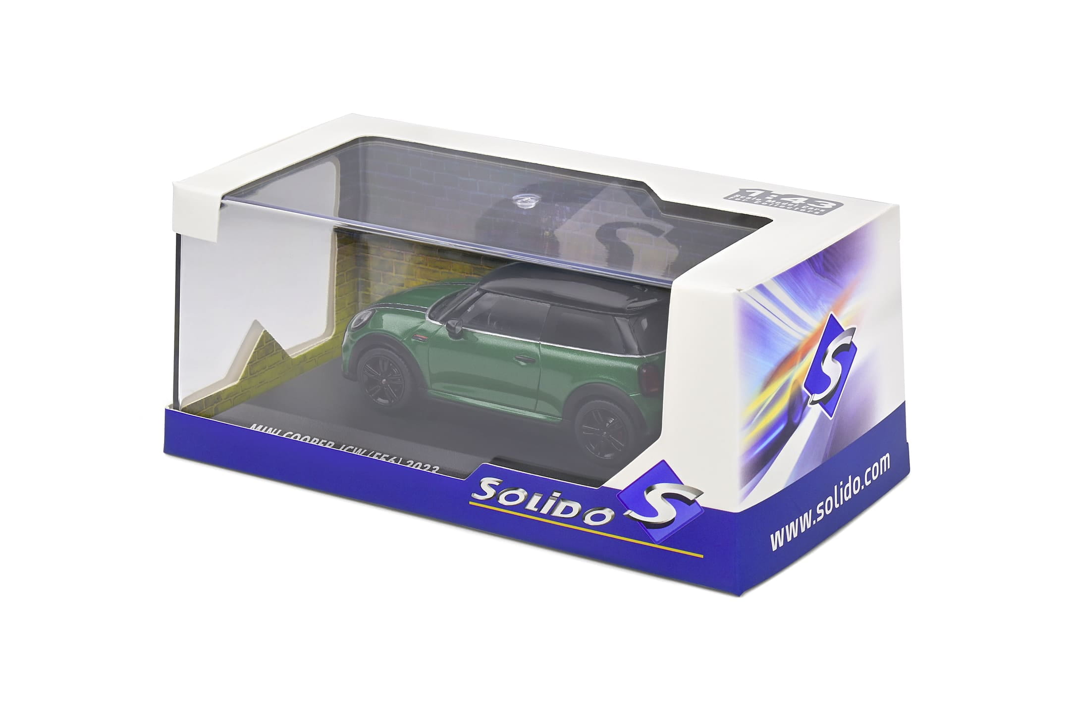 Solido 1_43 Mini Cooper John Works 2023 Modellauto British Racing Green - Detailreich und hochwertig
