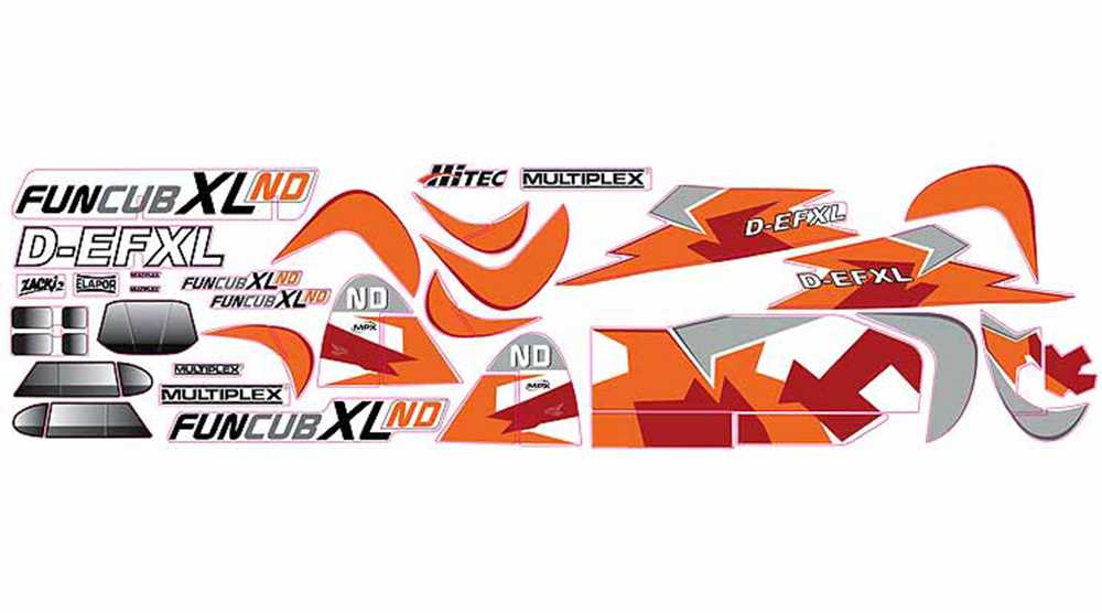 Multiplex Dekorbogen FunCub XL ND Multiplex Dekorbogen FunCub XL ND - RC-Zubehoer