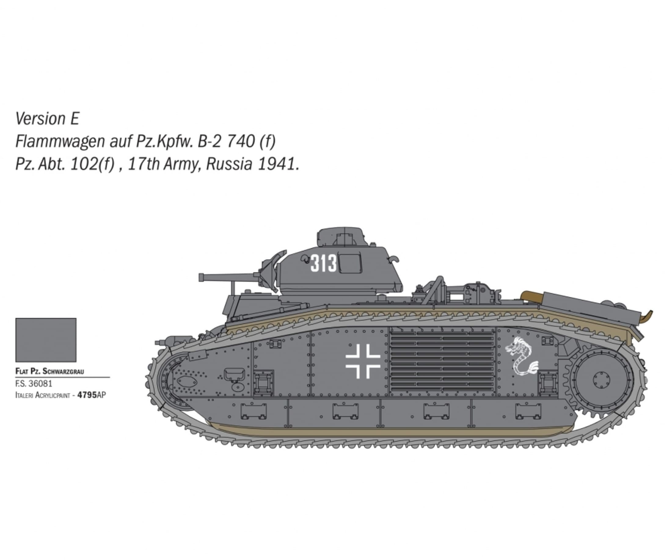 Italeri 1_56 Char B1 Bis Plastik Modellbausatz - RC-Zubehoer
