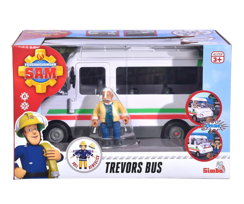 Simba Toys Feuerwehrmann Sam Trevors Bus mit Figur