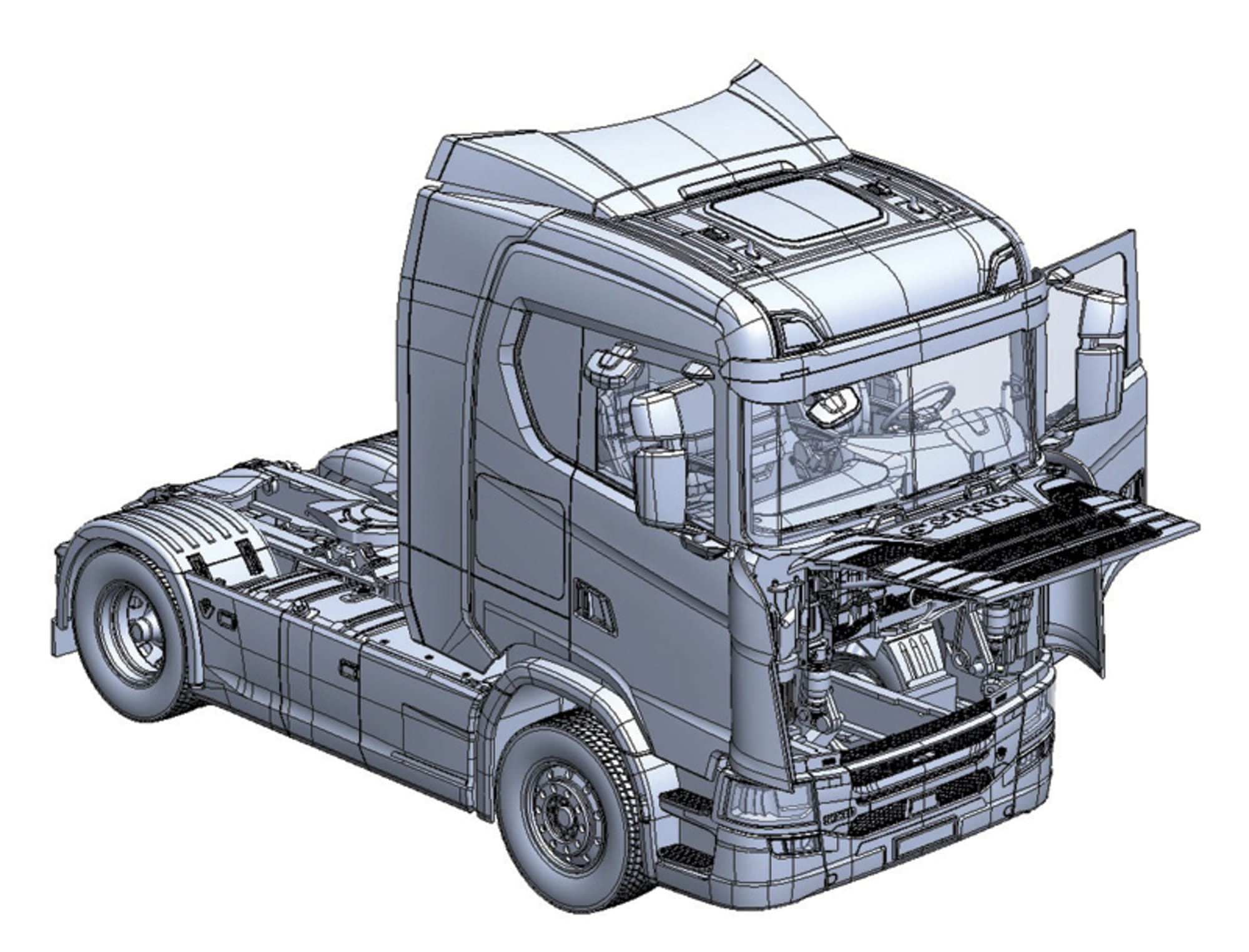 Italeri Scania S770 4x2 Normal Roof Grey Cab Plastikmodellbausatz 1_24