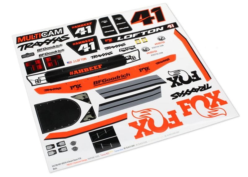 Traxxas Decals, Unlimited Desert Racer, Fox Edition Traxxas Decals_ Unlimited Desert Racer_ Fox Edition - RC-Zubehoer