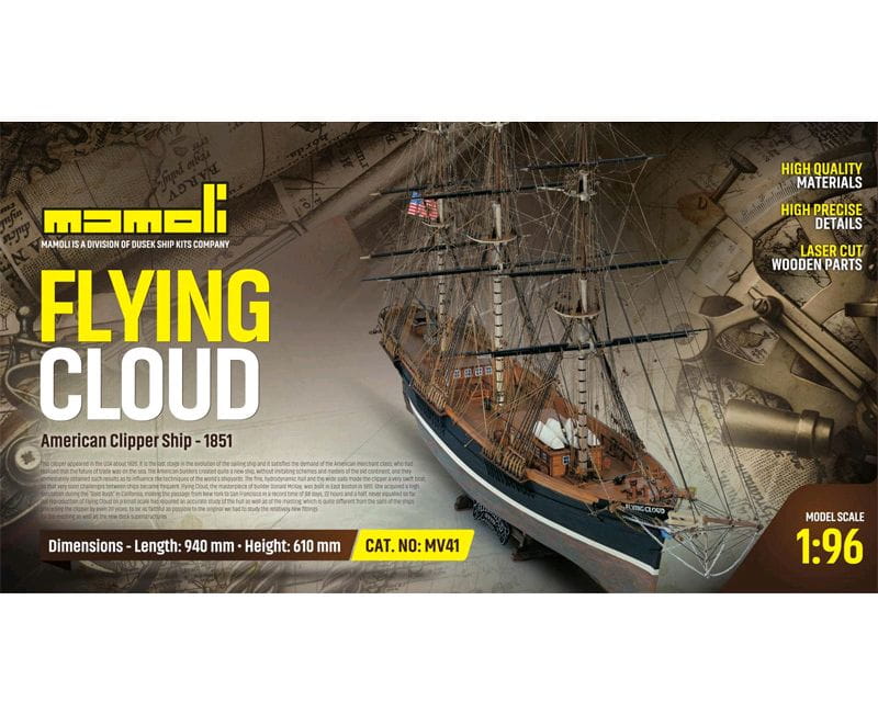 Mamoli Flying Cloud Amerikanischer Clipper 1850 1:96 Holz Bausatz