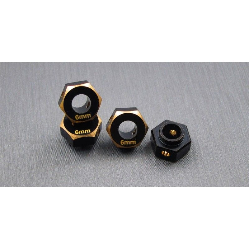 SAMIX Messing Hex Adapter 6mm schwarz fuer Traxxas TRX4 - 6 - RC-Zubehoer