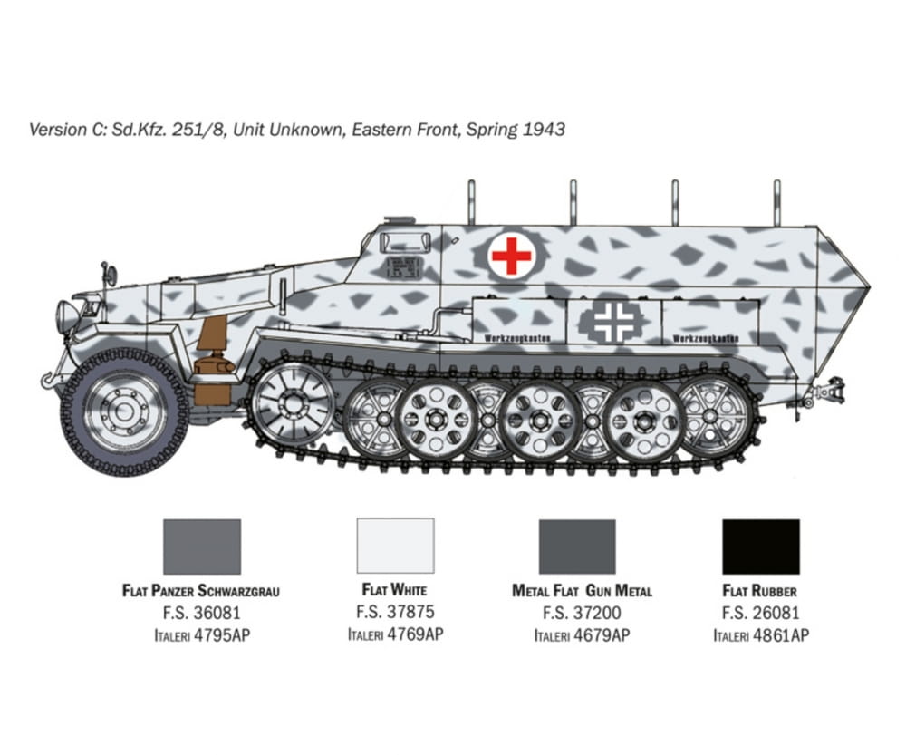 Italeri 1_72 Sd_Kfz. 251_8 Ambulance Modellbausatz_
